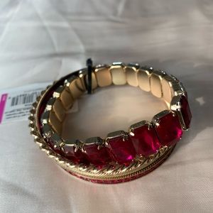 Pink and gold bangles